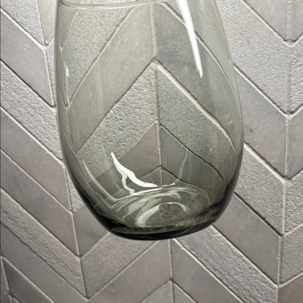 Pier 1 Gray Stemless Wine Glasses Set